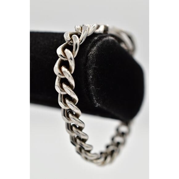 Avon Vintage Belt Buckle Bracelet Silver Tone Linked Chain Signed 80s 1980s Bin2 - Picture 6 of 12